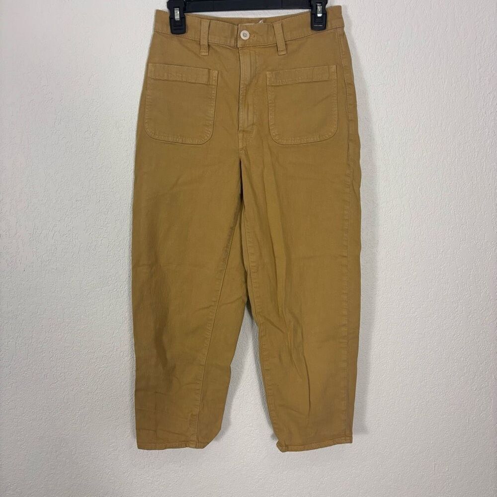 Madewell Golden Yellow Cotton Barrel Ankle Pants Size 27